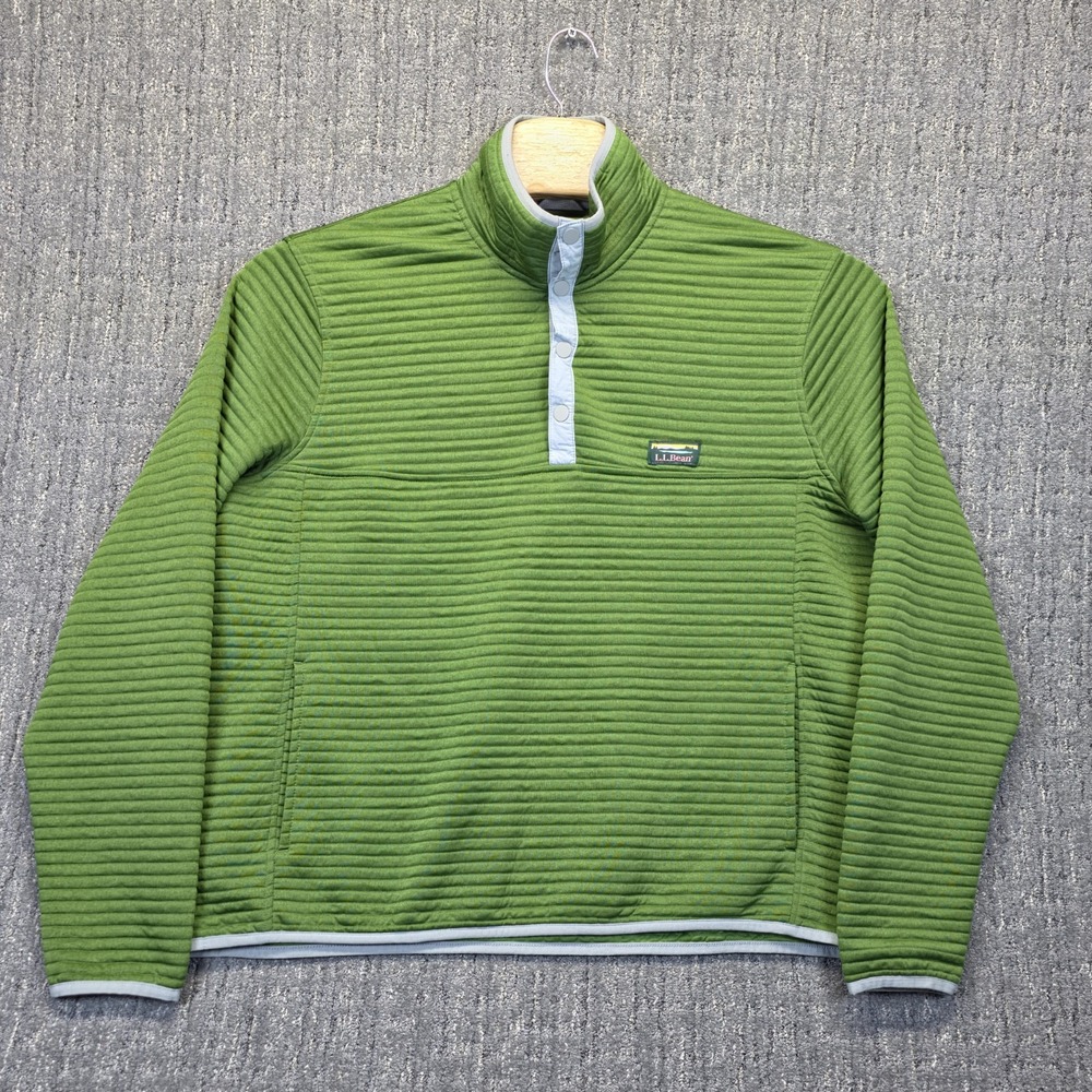 L.L. Bean Green Quarter-Zip Pullover